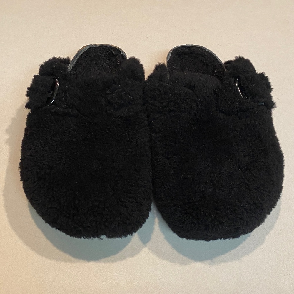 BIRKENSTOCK BOSTON SHEARLING MULE BUCKLE TEDDY BLACK BIRKS EU 37 WOMENS 6 MENS 4 - Picture 2 of 12